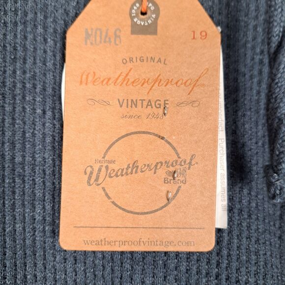 Weatherproof Vintage Men's Blue Long Sleeved Waffle Hoodie Sweater Size XXL - Picture 4 of 9